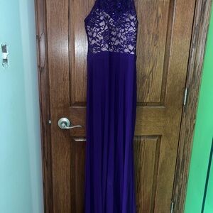 Elegant Purple Floor Length Dress